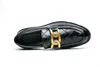 Designer italien Mode Homme Chaussures plates Chaîne en métal Fond épais Mocassins Slip-on Coiffeur Casual Hommes Chaussures noires grande taille: US6.5-US10
