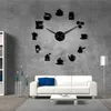 ساعات الحائط diy تصميم الحديثة ساعة 3d القهوة كوب شكل الاكريليك الرئيسية للمطبخ عشاء غرفة ديكور مرآة صامت هورولوجي
