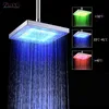 Zloog Hot 3/7 Cambiamenti di colore LED Soffione doccia Soffione doccia a soffitto Spruzzatore superiore Soffione doccia a pioggia H1209