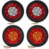 Feux d'urgence 1 pièces 12V 16 LED voiture ronde ambre rouge feux arrière antibrouillard arrière feu stop frein marche arrière lampe pour camion remorque camion I4O8