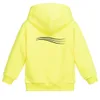 Felpe per bambini Felpe con cappuccio per ragazze dei ragazzi Lettera di moda allentata Onda stampata Streetwear Pullover hip-hop Top Felpa casual per bambini Baby Clothi