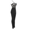 Women's Jumpsuits Women's & Rompers 2022 Celebrity Party Bandage Jumpsuit Women Spaghetti Strap Lace Strapless Sexy Nightclub Bodycon