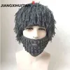 Parenting Wig Beard Hats Hobo Mad Scientist Caveman Handmade Knit Warm Winter Caps Men child Halloween Gifts Funny Party Beanies Y21111