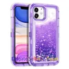 Vloeibare drijfzand glitter telefoonhoesjes voor iPhone 15 11 12 13 14 Pro Max 14plus 13mini xr xsmax 8plus SE Shockproof drie laag zware verdediger beschermende harde cover