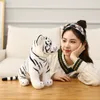 23cm White Tiger Plush Toy Stuffed Soft Wild Animal Forest Tiger Pillow Dolls For Children Kids Birthday Gift LA583