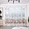 Rideaux rideaux brodés Tulle fenêtre rideaux modernes pour salon chambre cuisine tissu transparent Style campagnard # LR4