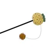 Cat Toys Dorakitten Teaser Stick Toy Fruit Plush Simulation Pet Wand Kitten With Ball Accessories Supplies