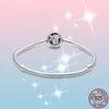 Femme Pulseira 925 Sterling Silver Bransoletka Biała Emalia Daisy Kwiat Wąż Łańcuch Bransoletki Bransoletki Kobiety Biżuteria Dokonywanie prezent