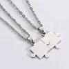 1 Pair Lover Paired Puzzle Pendant Necklaces For Women Men New Fashion Stainless Steel Couple Necklace Friendship Jewelry Gifts G1206