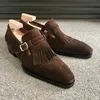 2021 nieuwe mannen kwasten schoen lente herfst suede tessel zij gesplid schoenen mannen loafers voor mannen HG331