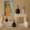 Creative Ananas Ananas Decoration Nordic Fruit Shape Golden Żywica Black White Home Sypialnia Dekoracja Desktop 211101