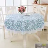 Pastoral Round Table Cloth Plastic Waterproof Oilproof Cover Floral Printed Lace Edge Anti Coffee Tea cloth 210626