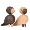 Figurines miniatures en bois décoratives nordiques animaux alouette oiseau chanteur ornements mode décoration de la maison jouets en bois sculpture C0220
