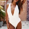 Ingaga Sexy Plunging Swimsuit High Cut Купальники Женщины крест Bandage Beachwear Summer Backless Купальник 210630