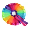 Kinder Regenbogen Farbe Tutu Kleider Neue Kinder Neugeborenen Spitze Prinzessin Rock Pettiskirt Rüschen Ballett Dancewear Rock Holloween