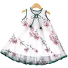 Zomerjurk voor meisjes bloem mouwloze prinses jurk feest elegante kinderen jurk kinderkleding kostuum 3-7 jaar vestidos q0716