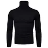 Favocent Winter Warm Coltrui Trui Mannen Mode Solid Gebreide Mens Sweaters 2020 Casual Mannelijke Dubbele Kraag Slanke Fit Pullover Y0907