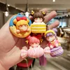 Kreative Cartoon Macaron Kuchen Dessert Schlüsselanhänger Donut Blase weibliche Schlüsselanhänger Anhänger Auto Schultasche Anhänger Zubehör Geschenk G1019