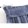 Las más nuevas mujeres elegantes pantalones cortos sólidos pajarita fajas bolsillos elástico bolsa de papel cintura femenina elegante pantalones cortos 210301