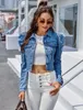 Damesjassen herfst vrouwen sexy gescheurde denim 2022 vintage casual short jean jas winter vrouwelijke lange mouw slanke jas streetwear