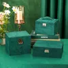 Мы 3Styles Green Velvet Flannel Jewelly Storage с ретро блокировщик Организатор серьги Ожерелье Дисплей для женщин подарки 211105