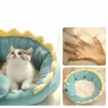 Sälj Pet Cat Bed Dinosaur Round Small Dog Bäddar För Katter Härlig Valp Mat Mjuk Soffa Nest Varm Kattunge Sova s ​​Produkter 211006