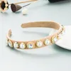 Mode Kvinnor Headband Pearls Rhinestone Hairband Handgjorda Barock Headwear Girls Hårtillbehör