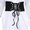 Pasy kobiety vintage szeroko rozległe moda moda swobodny elastyczny regulowany bandaż koronkowy stretch stretch gorset pasek paska do koszuli sukienki