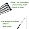 Stainless Steel Straw Straight and Bent Reusable Drinking Straws with Cleaning Brush for Kitchen Bar Opp Bag Package