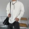 韓国のニッチデザインスタイルキーチェーンステッチPUレザーネックレスリングシンプルなファッションブラックダークセーターチェーン