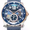 F5F Drive WSCA0009 1904-PS MC Automatic Mens Watch Two Tone Rose Gold Blue Dial White Roman Markers Rubber Strap 2021 42mm Super Edition Watches Puretime d4