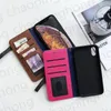 Кожаные шлепанцы для телефона для iPhone 13 Pro Max I 12 11 XS XR X 8 7 Plus Mobile Shel Fashioner Designer держатель карт Mag1075087