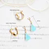 Dangle & Chandelier LAMOON 925 Sterling Silver Earring For Women Natural Chalcedony Handmade Drop 10K Gold Plated Fine Jewelry LMEI093