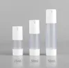 15ml 30ml 50ml Airless Bottle Essence Vacuum Pump Frosted White Refillable Bottles Liquid Makeup Container Tools 100pcs SN3028