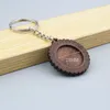 5Pcs Round Wood Cabochon Keychain Base Settings 25mm 30mm Dia Wooden Cameo Bezel Blanks Diy Key Chain Keyring Accessories J0306