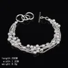 Link, Chain Delicate Silver Color Zircon Sand Beads Decoration Bracelets For Women Valentines Gift Wedding Jewelry