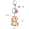 Créative Lucky Cat Transparent bouteille flottante Keychain Feme