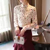 Koreańskie kobiety Bluzki z długim rękawem Koszule Kobieta Szyfonowe Topy Plus Size Polka Dot Shirt Top Drukuj Damskie 210531