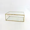 Nordic Jewelry Box Glass Storage Box Retro Style Dressing Table Tissue Box Finishing Collection Nail Shop Display Cover 210315