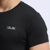Koszulki do biegania Mężczyźni Run Shorts Rękaw Szybkie Suche Sporty Siłownia Koszulki Elastyczność Kulturystyka Tees Oddychający Trening Topy Koszulki