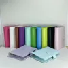 Partihandel A6 Notebook Binder 6 Ringar Spiral Business Office Planner Agenda Budgetbindemedel Macaron Färg PU Läderlock ((Binderfickor))