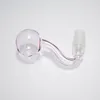 Tubos de queimador de óleo transparente de vidro pyrex grosso de 14 mm para adaptador de borbulhador de água para bong adaptador de prego de tabaco 30 mm tigelas grandes para fumar com 6 cores