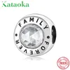 Högkvalitativ familj för alltid charms 925 Sterling Silver Pärlor Klar CZ Fit Original European Armband Bangles Smycken Making Q0531