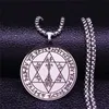 2021 Chiave satana dell'esagramma in acciaio inossidabile della collana a pendente Salomone gioiello Acero inossidabile Joyeria Mujer NXHS0352627354411043