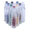 10 ml Jade Roller Ball Flasche Kristall Stein Gewinde Ätherisches Öl Flasche Tragbare Leere Kosmetik Flaschen