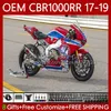 Body Body + Tanque para Honda CBR 1000 CBR1000 RR CC 1000CC 17-19 Bodywork 75No.13 R1000CC CBR1000RR 17 18 19 CBR 1000RR 2017 2018 2019 OEM Azul vermelho