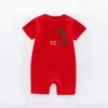 Baby Pure Cotton Rompers Meninos Designer Impressão de verão Luxo de luxo de manga curta e manga longa Macacão recém-nascido Romper G0011