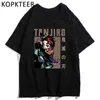 タンジロイノスケハッキーラアカザ面白いTシャツの悪魔のスレイヤーきらくなヤイバアニメTシャツ原宿美学夏TシャツY220208