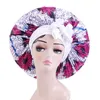 Large Size African Long Tail Bowknot Sleep Nightcap Women's Elastic Satin Printed Hair Care Hat Beauty Caps Accessories