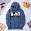 Rolig Jujutsu Kaisen Mens Hoodies Comics Casual harajuku Pullovers Manlig Rolig Kall Kläder Äventyr Fleece Mens Sweatshirts Y0804